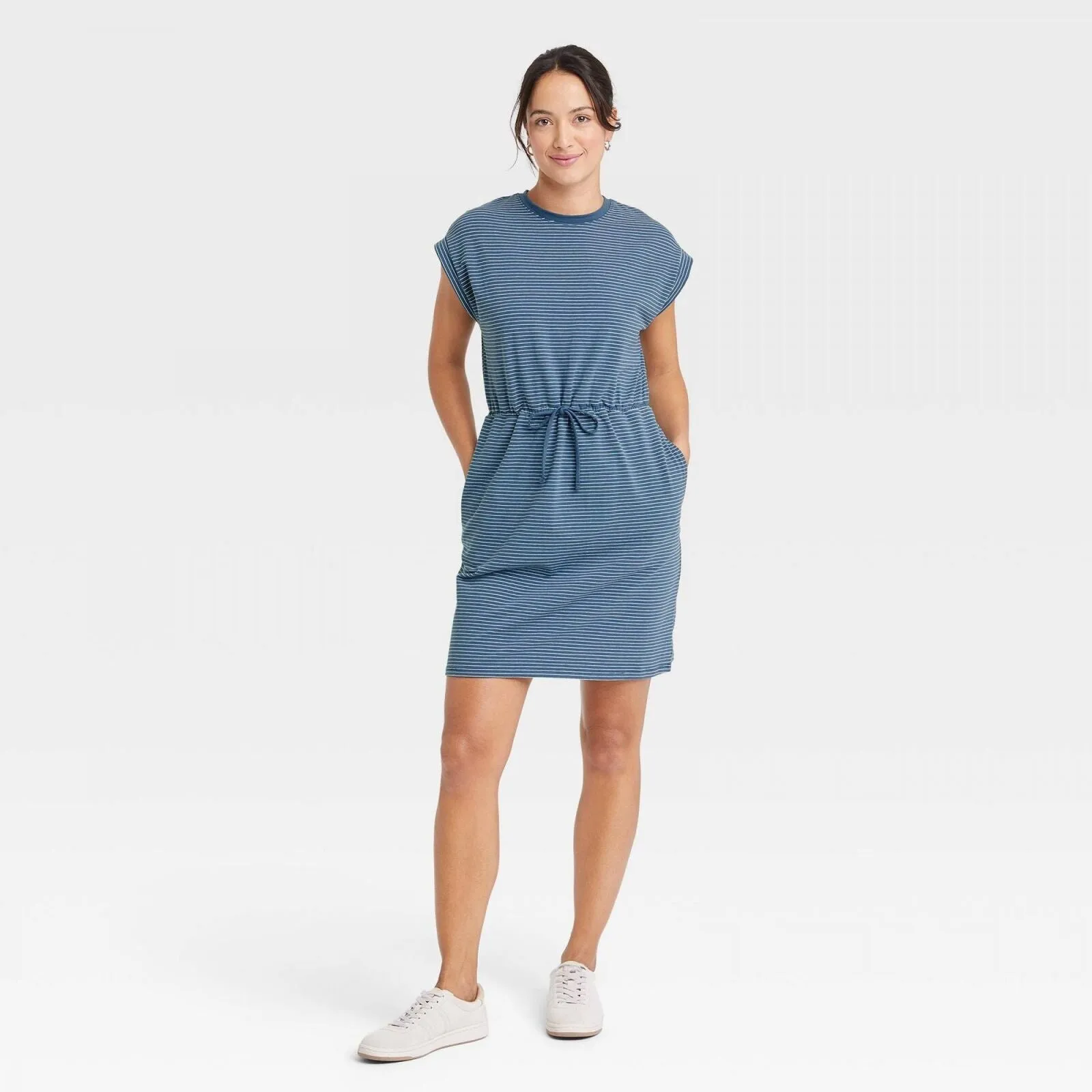 A New Day Women's Short Sleeve Extended Shoulder A-Line Dress