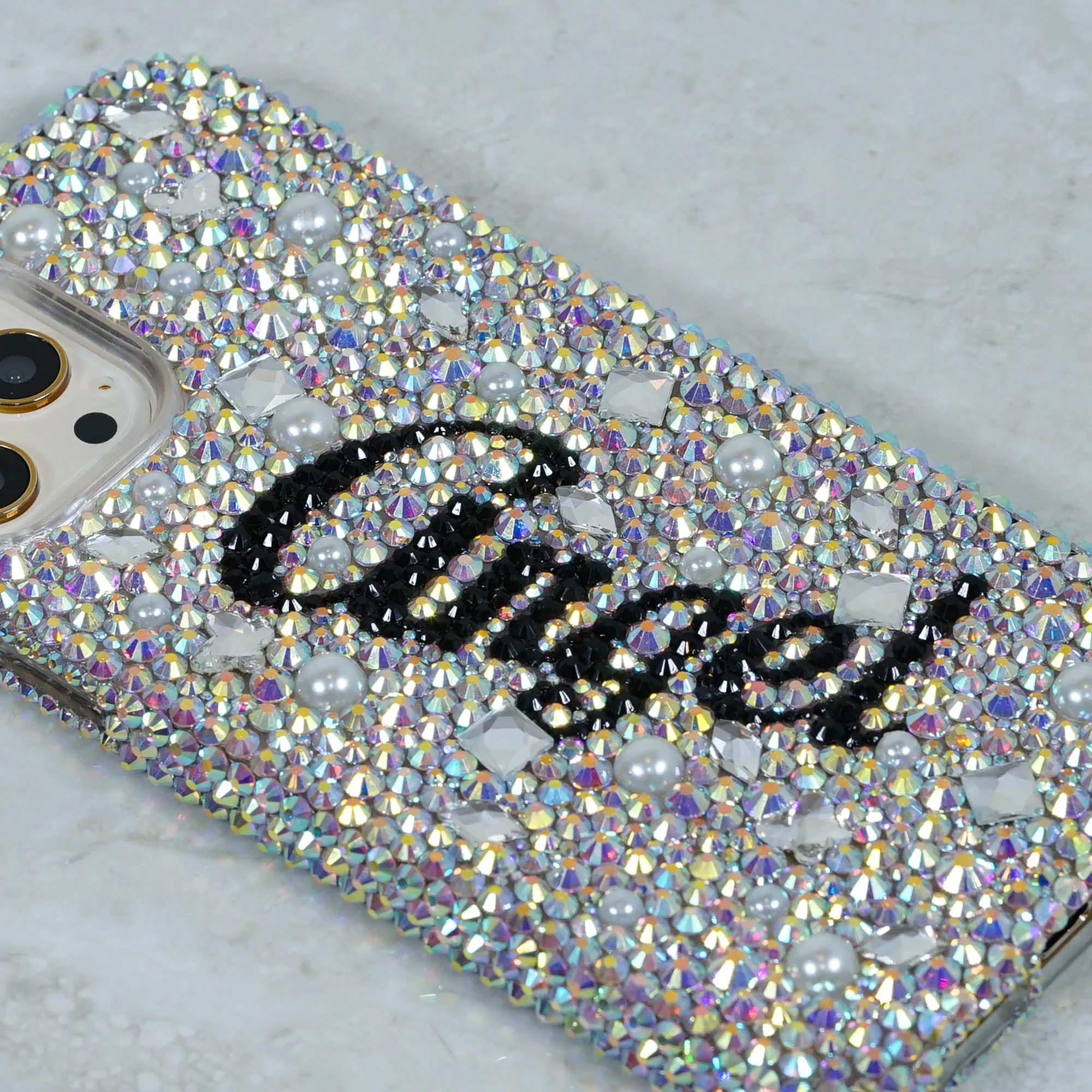 AB Clear Crystals Personalized Name & Initials Design (style PN_1028)