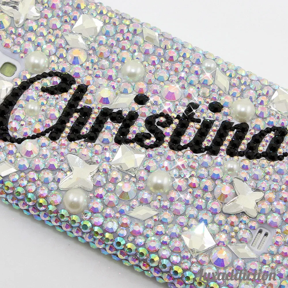AB Clear Crystals Personalized Name & Initials Design (style PN_1028)