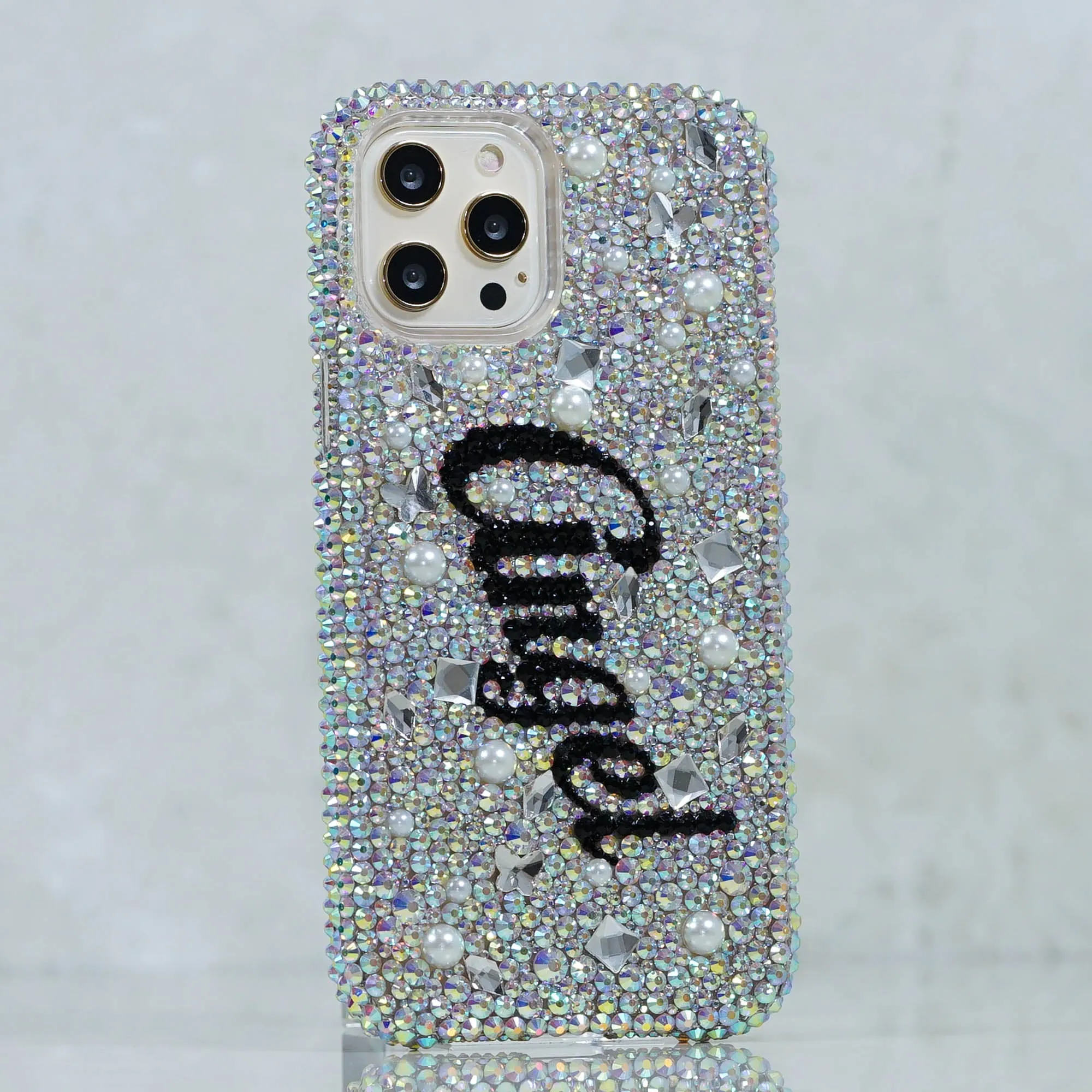 AB Clear Crystals Personalized Name & Initials Design (style PN_1028)