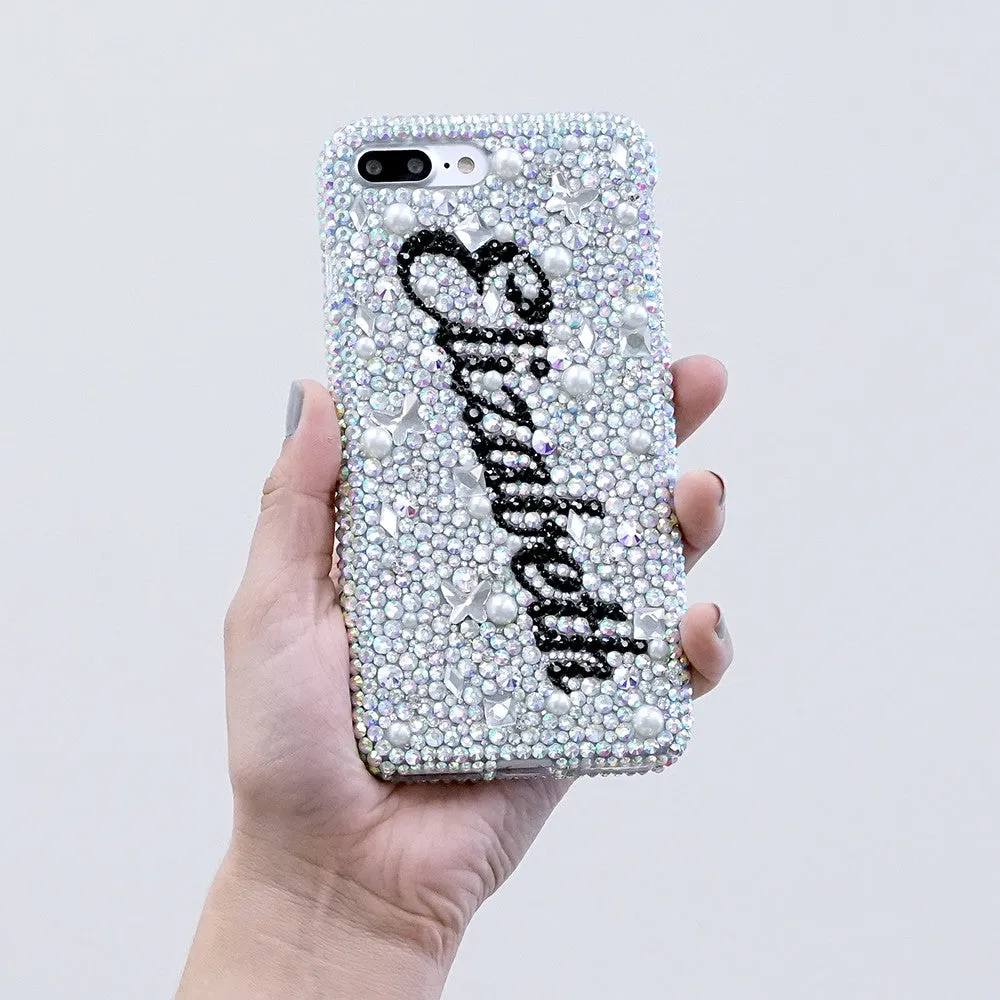 AB Clear Crystals Personalized Name & Initials Design (style PN_1028)