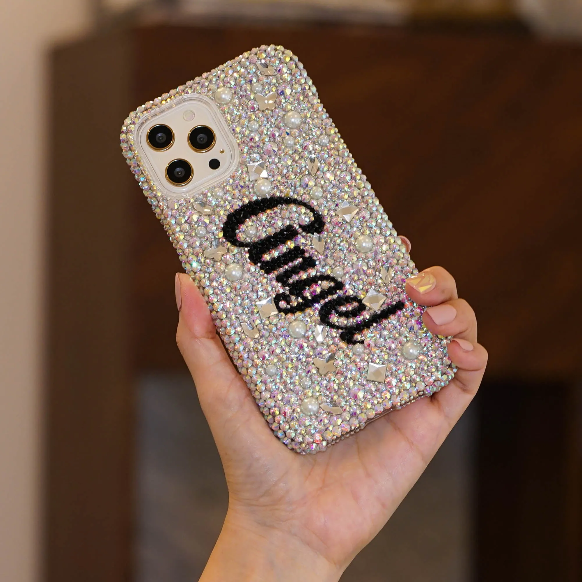 AB Clear Crystals Personalized Name & Initials Design (style PN_1028)
