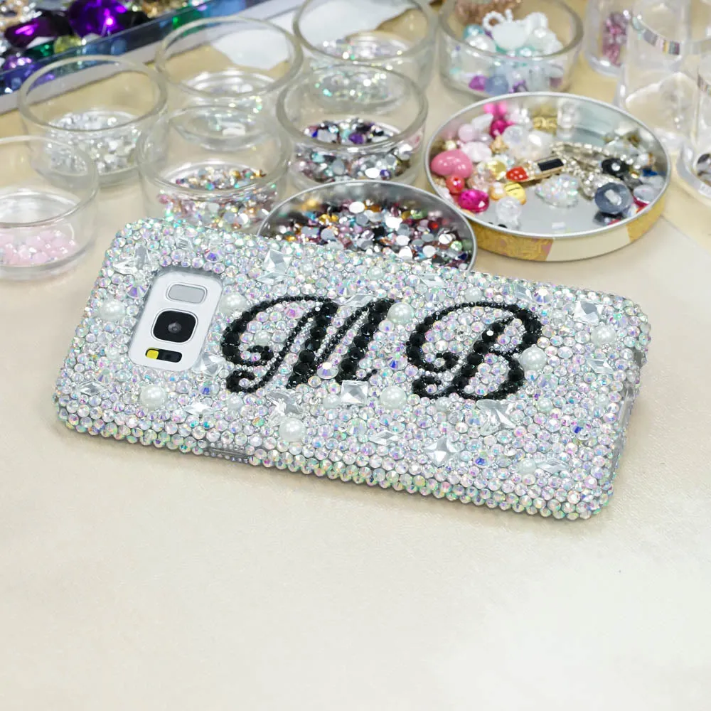 AB Clear Crystals Personalized Name & Initials Design (style PN_1028)
