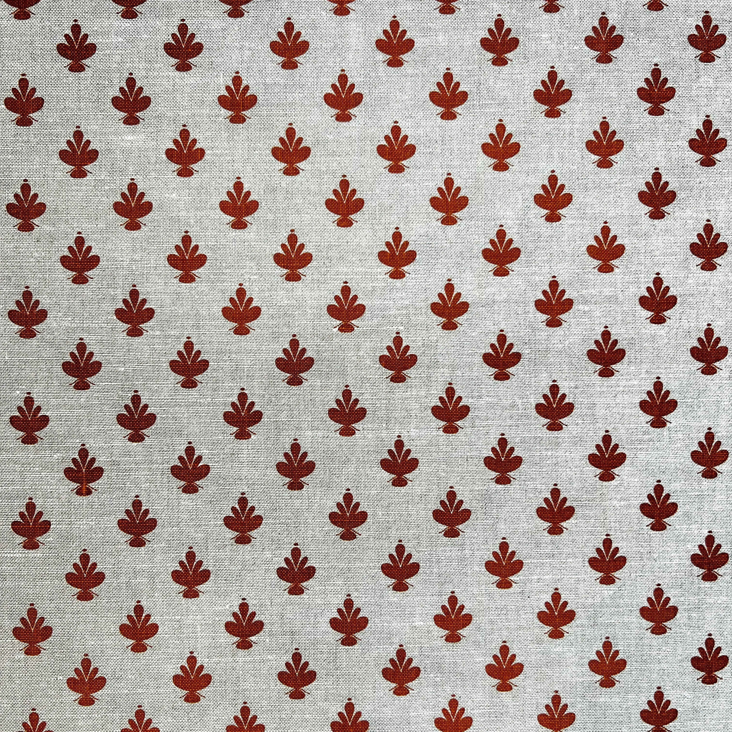 Adeline Fabric Burnt Orange on Oatmeal