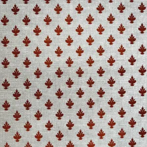 Adeline Fabric Burnt Orange on Oatmeal