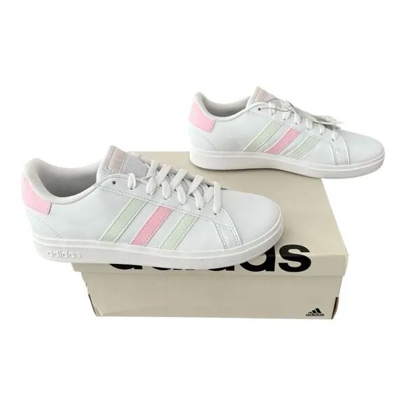 Adidas Grand Court 2.0 Big Kids Youth Size 6 IH4886 White Pink Green