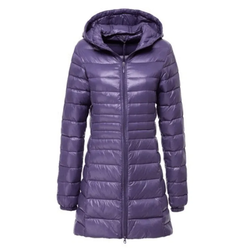AeroBelle™ | Women's Lightweight Long Down Jacket | Water-Resistant, Insulated, Stylish Design for Cold Weather