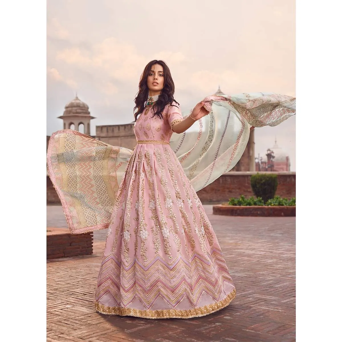 Aesthetic Pakistani formal dress online # P2619