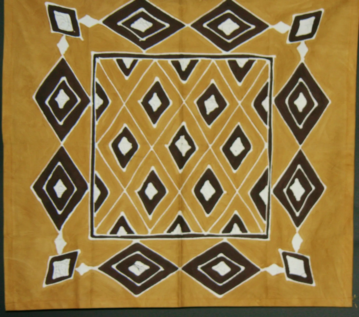 African Table Overlay Tribal Diamonds Wall Hanging 29" X 31"