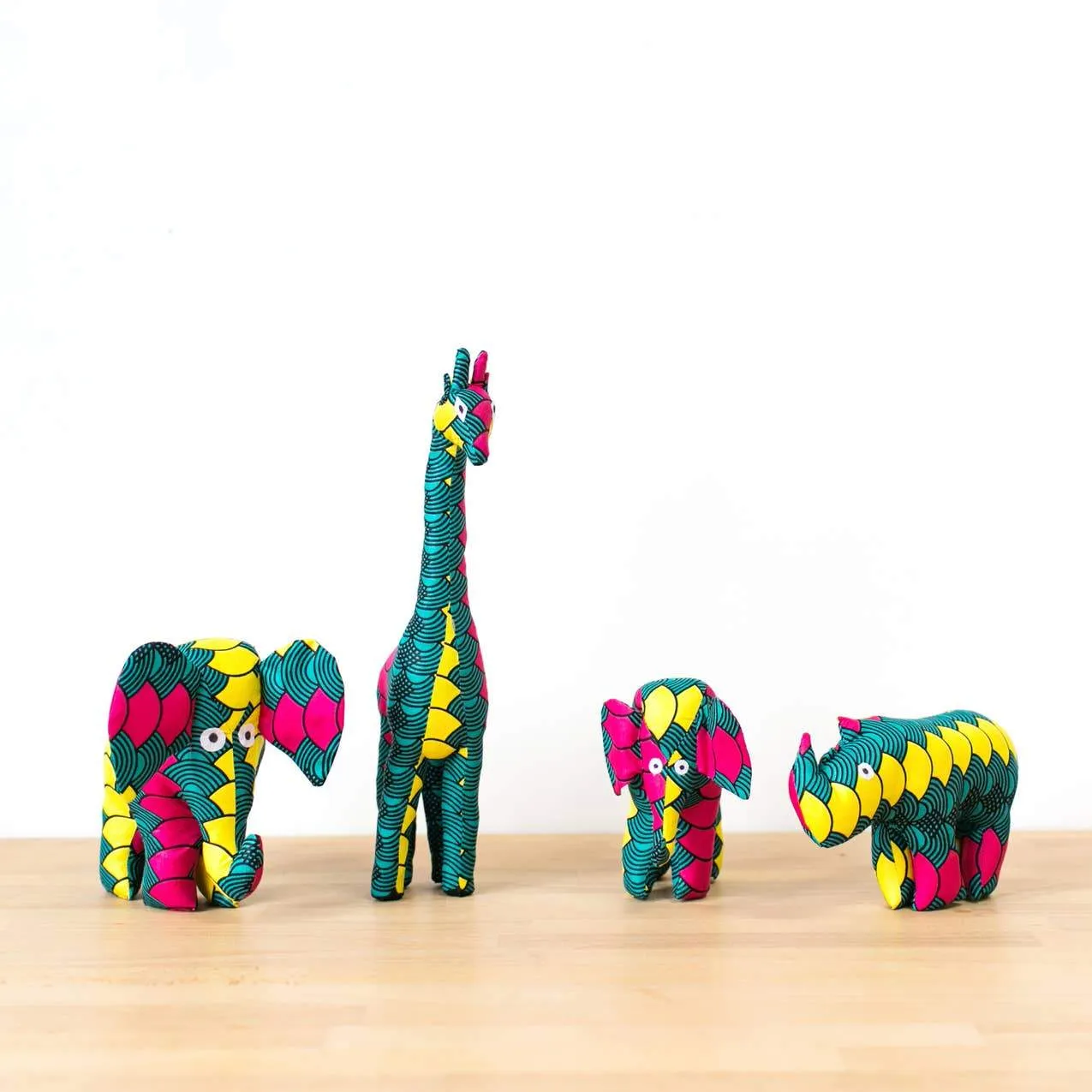 Akija™ Stuffed Kitenge Safari Animals