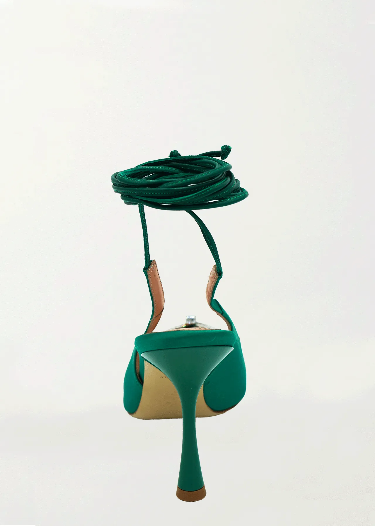 Alena Pump in Green Satin Butterfly