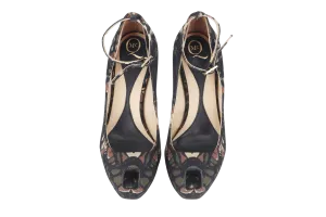 ALEXANDER MCQUEEN HEELS GOLD SATIN SIZE 36