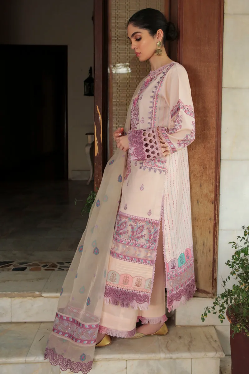 AQ-08  SAMAR  | Qalamkar Qline Dastak Summer Collection 2022 | Unstitched Embroidered Lawn Suits