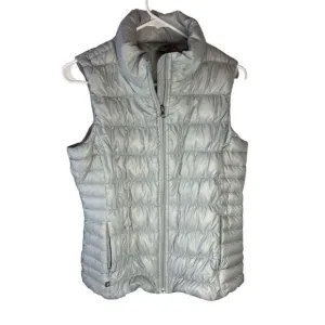 Athleta Women's Silver Puffer Vest M Lightweight Packable Quilted