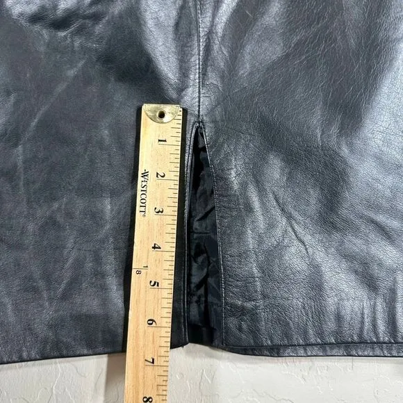Axiom Women's Skirt Vintage Genuine Leather Black Classy Flare A-Line Size 15/16