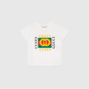 B S/S T-S CTN JRS W/GUCCI PRNT,WHITE/GREEN/RED