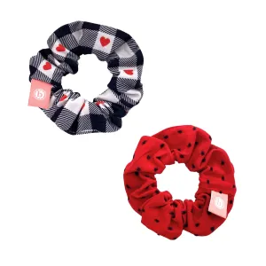 Baby Bling Plaid Heart Scrunchie 2 Pack