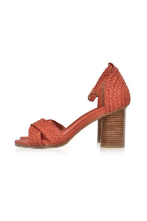 Bahamas Block Heel Sandals in Vintage Red