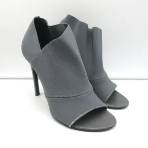 Balenciaga Stretch Open Toe Booties Gray Size 37.5 High Heel Ankle Boots