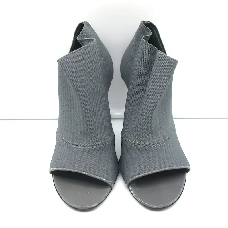 Balenciaga Stretch Open Toe Booties Gray Size 37.5 High Heel Ankle Boots
