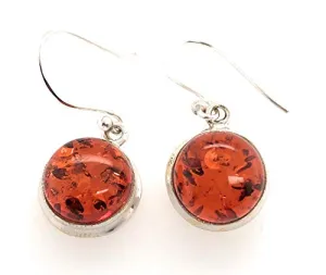Baltic Amber 925 Solid Sterling Silver Earrings 25mm