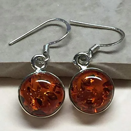 Baltic Amber 925 Solid Sterling Silver Earrings 25mm