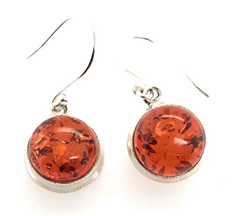 Baltic Amber 925 Solid Sterling Silver Earrings 25mm