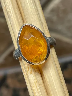 Baltic Amber 925 Solid Sterling Silver Ring Size 67.5