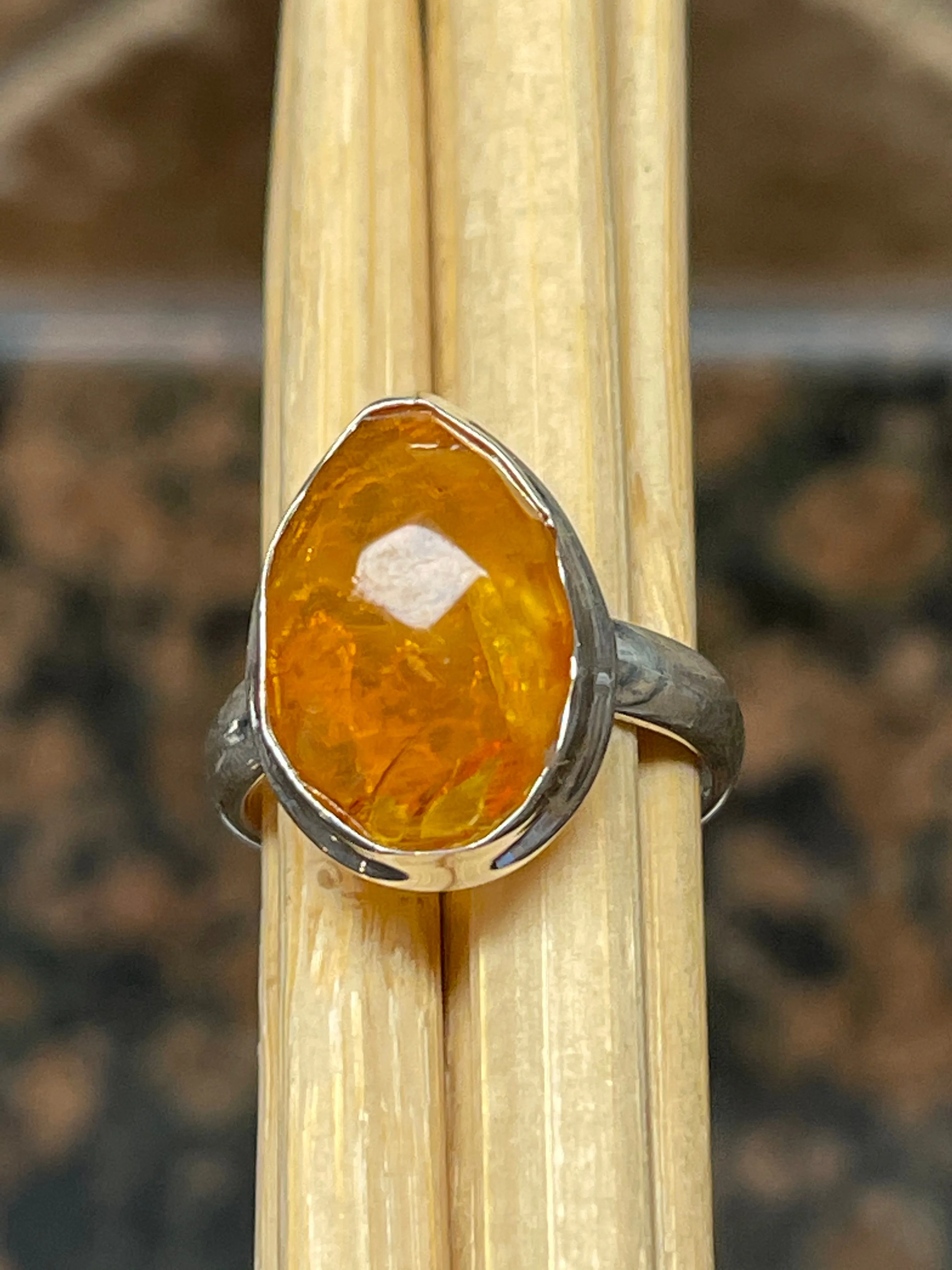 Baltic Amber 925 Solid Sterling Silver Ring Size 67.5