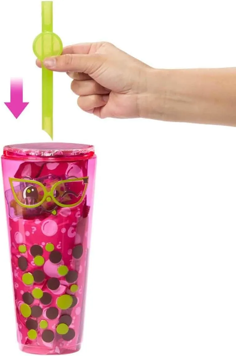 Barbie Pop Reveal Doll & Accessories, Bubble Tea Series with Pet, 8 Surprises Include Color Change, Cup with Storage (Styles May Vary) - open_box