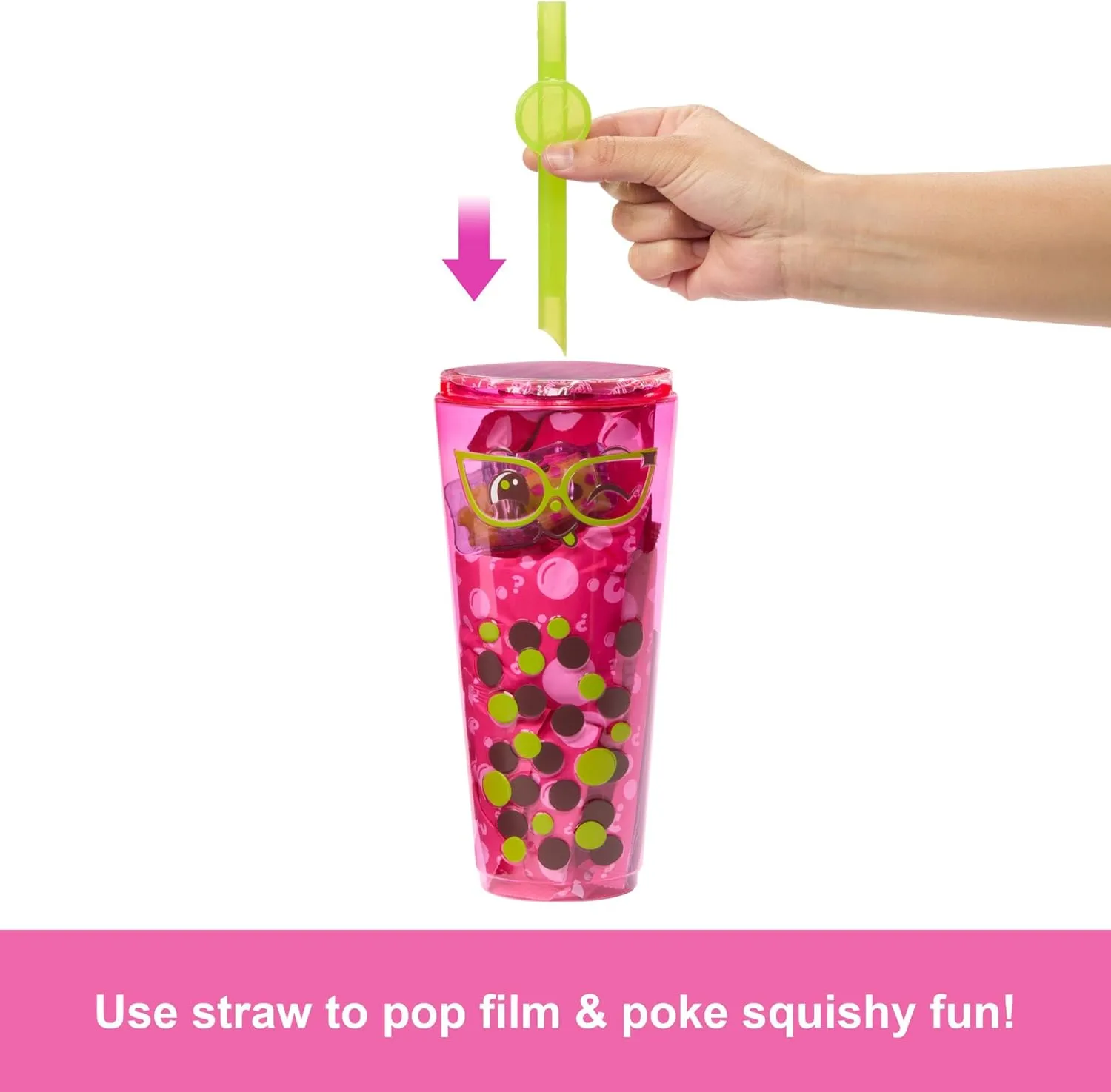 Barbie Pop Reveal Doll & Accessories, Bubble Tea Series with Pet, 8 Surprises Include Color Change, Cup with Storage (Styles May Vary) - open_box