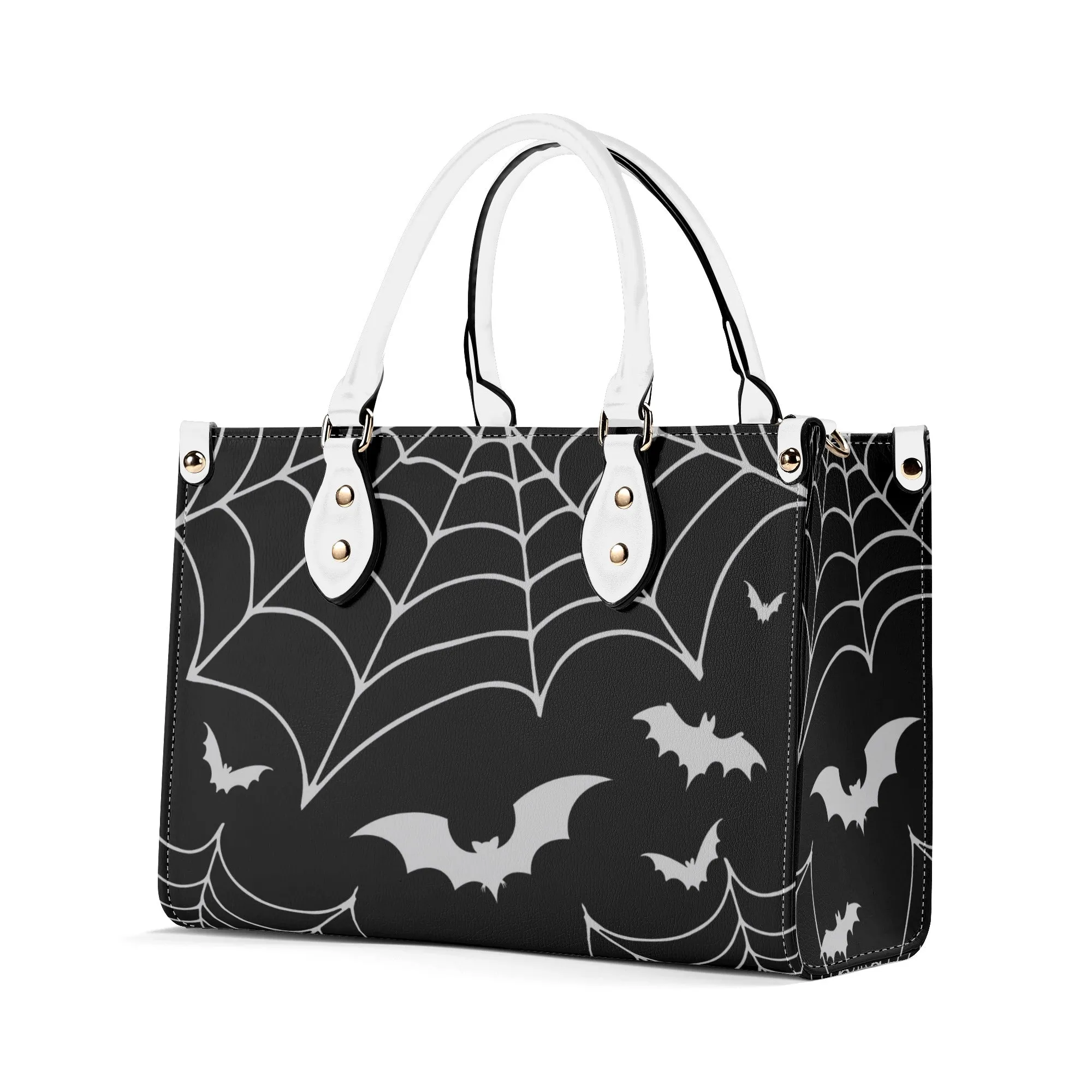 Bats & Spiderwebs Goth Luxury Women PU Leather Handbag