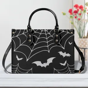 Bats & Spiderwebs Goth Luxury Women PU Leather Handbag