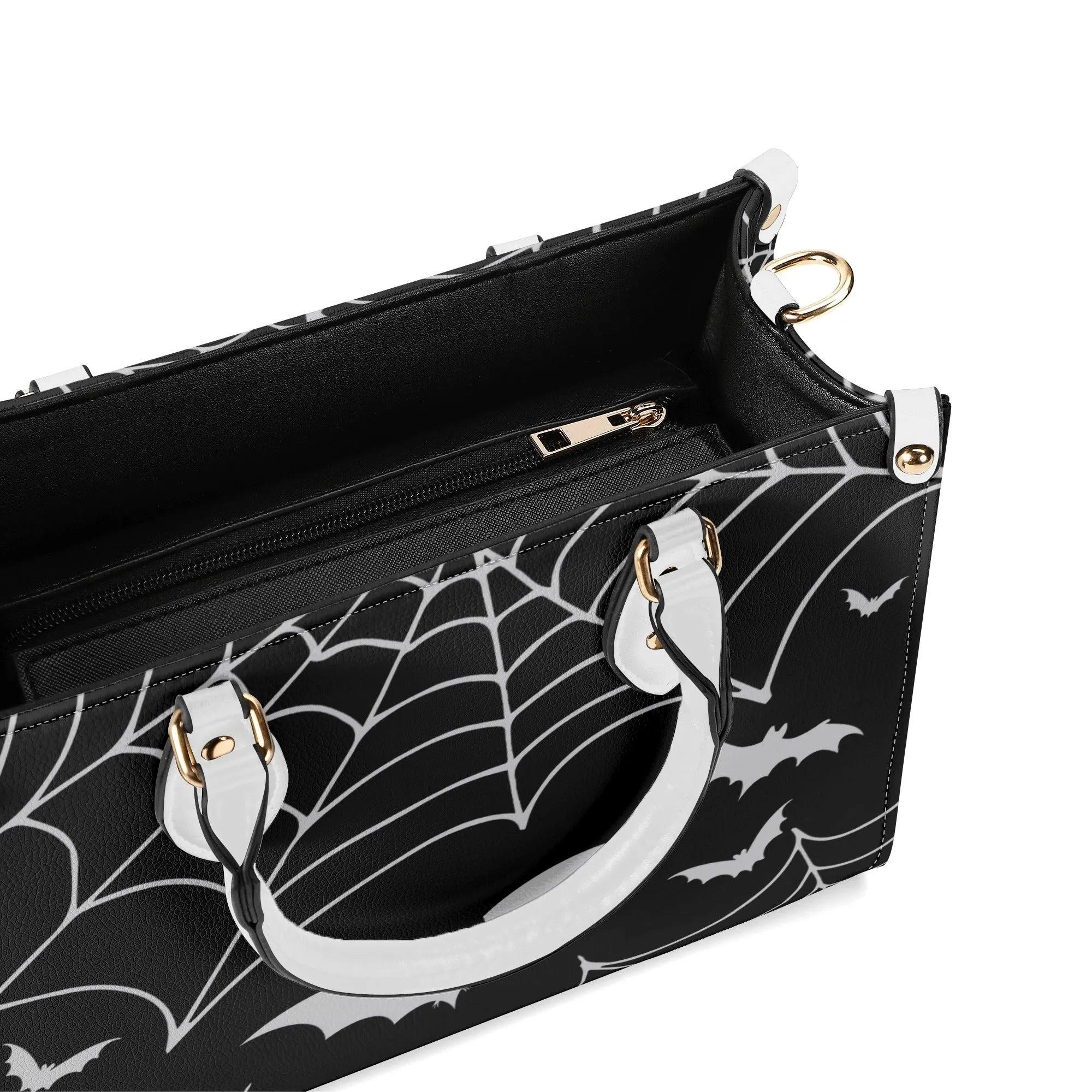 Bats & Spiderwebs Goth Luxury Women PU Leather Handbag