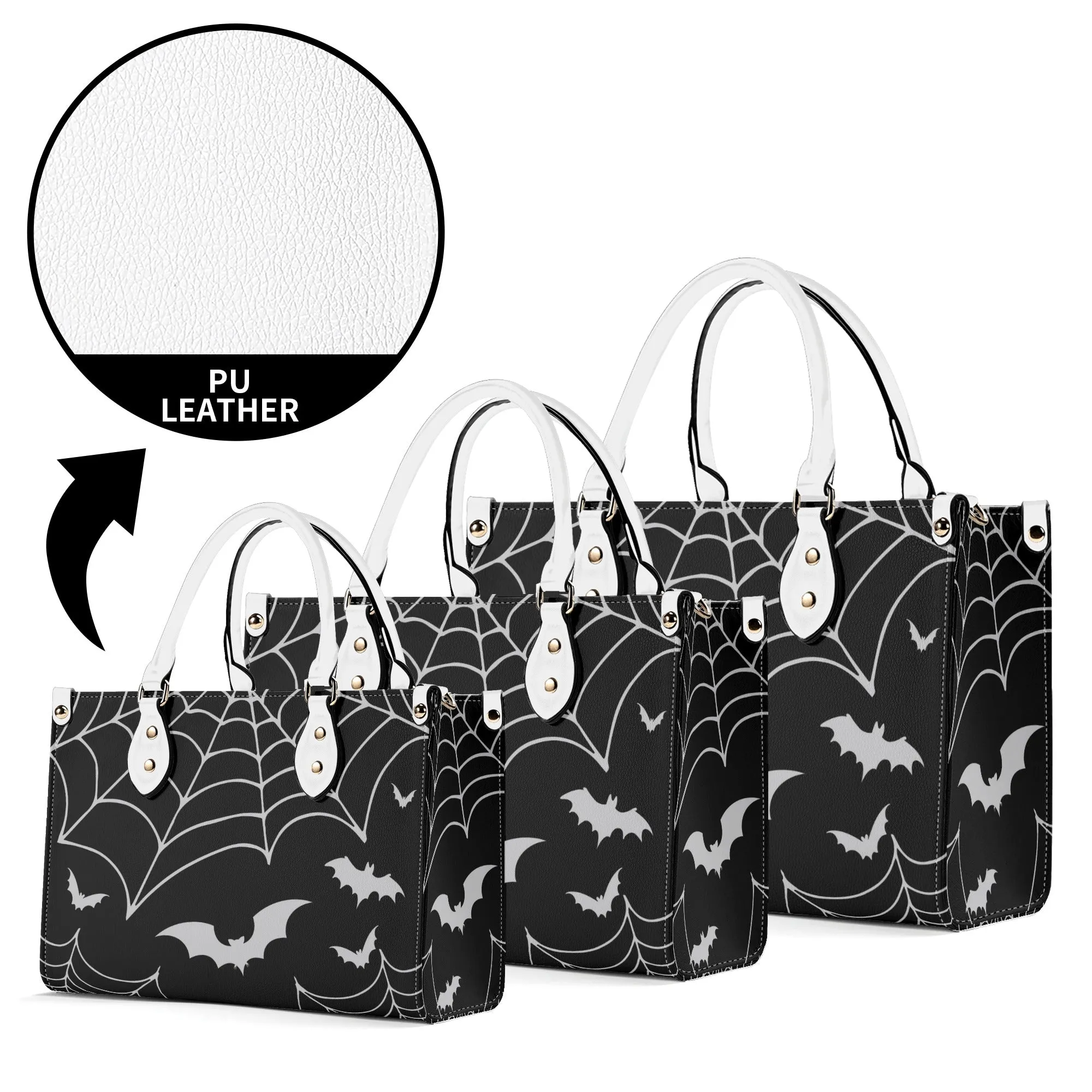 Bats & Spiderwebs Goth Luxury Women PU Leather Handbag