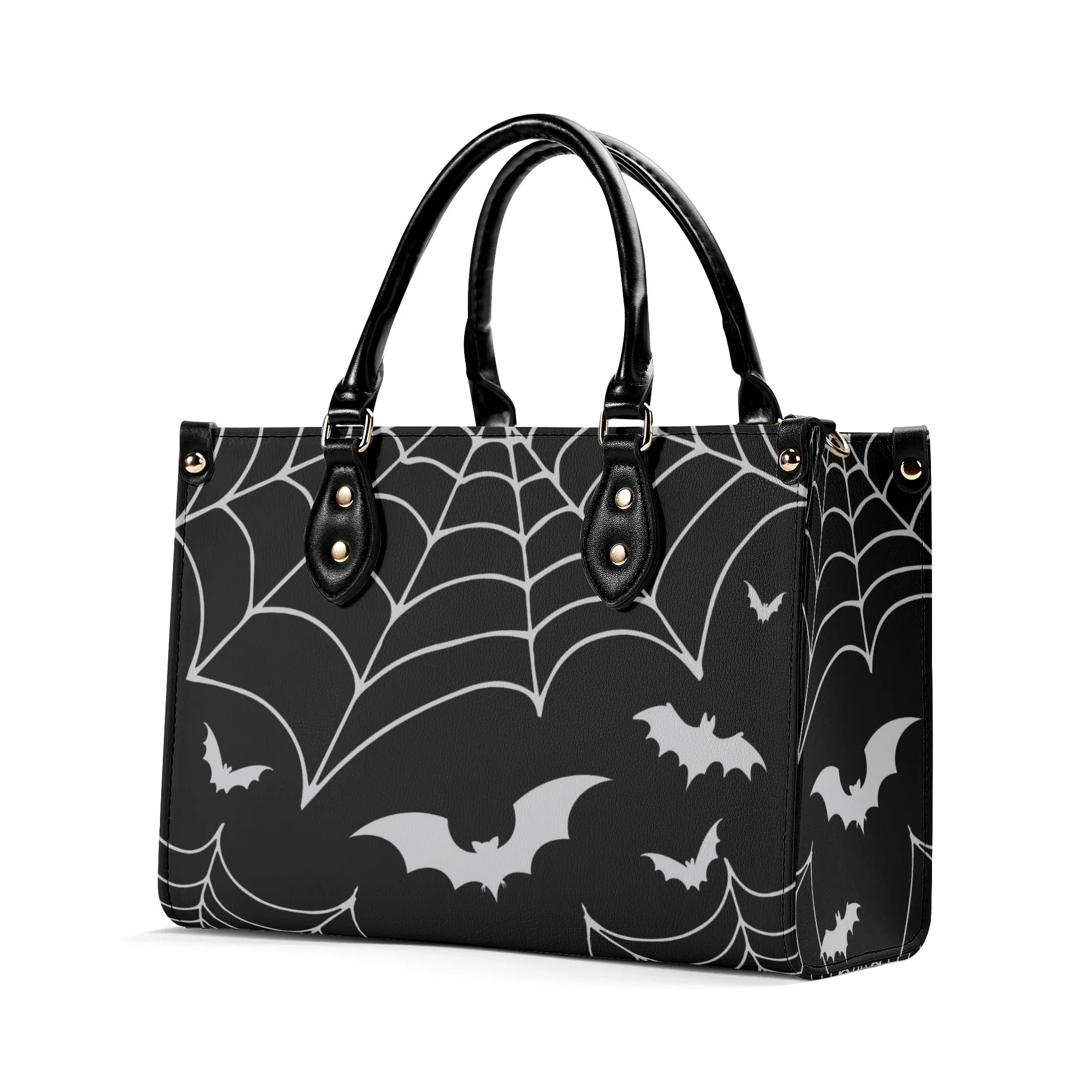 Bats & Spiderwebs Goth Luxury Women PU Leather Handbag