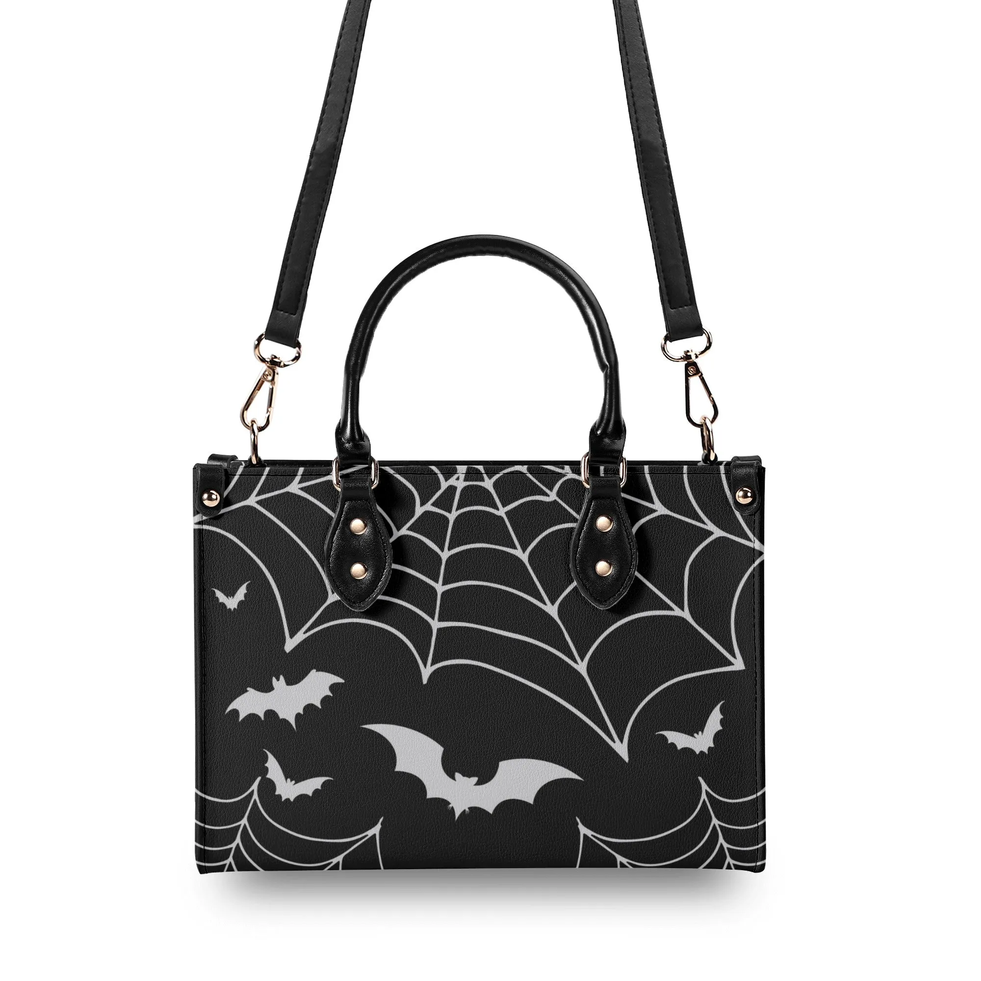 Bats & Spiderwebs Goth Luxury Women PU Leather Handbag