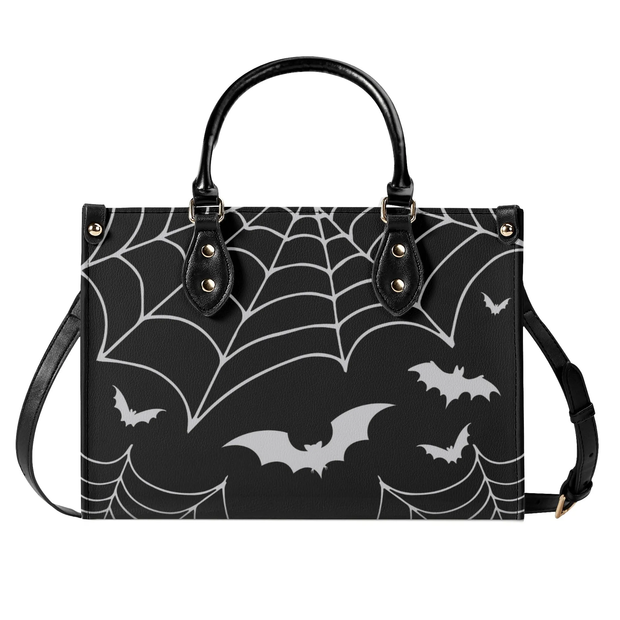 Bats & Spiderwebs Goth Luxury Women PU Leather Handbag