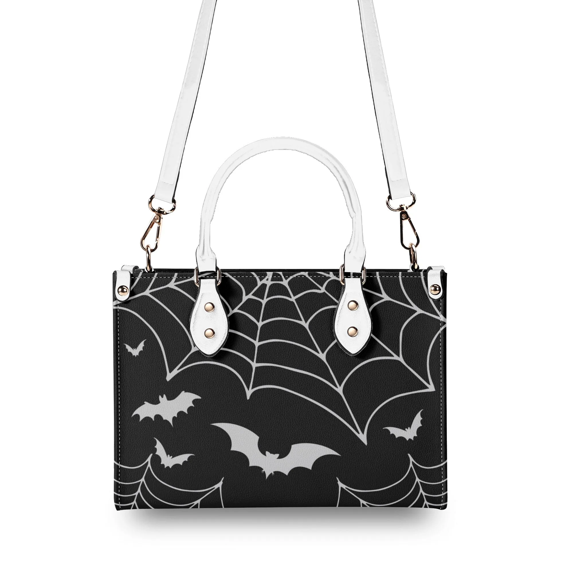 Bats & Spiderwebs Goth Luxury Women PU Leather Handbag