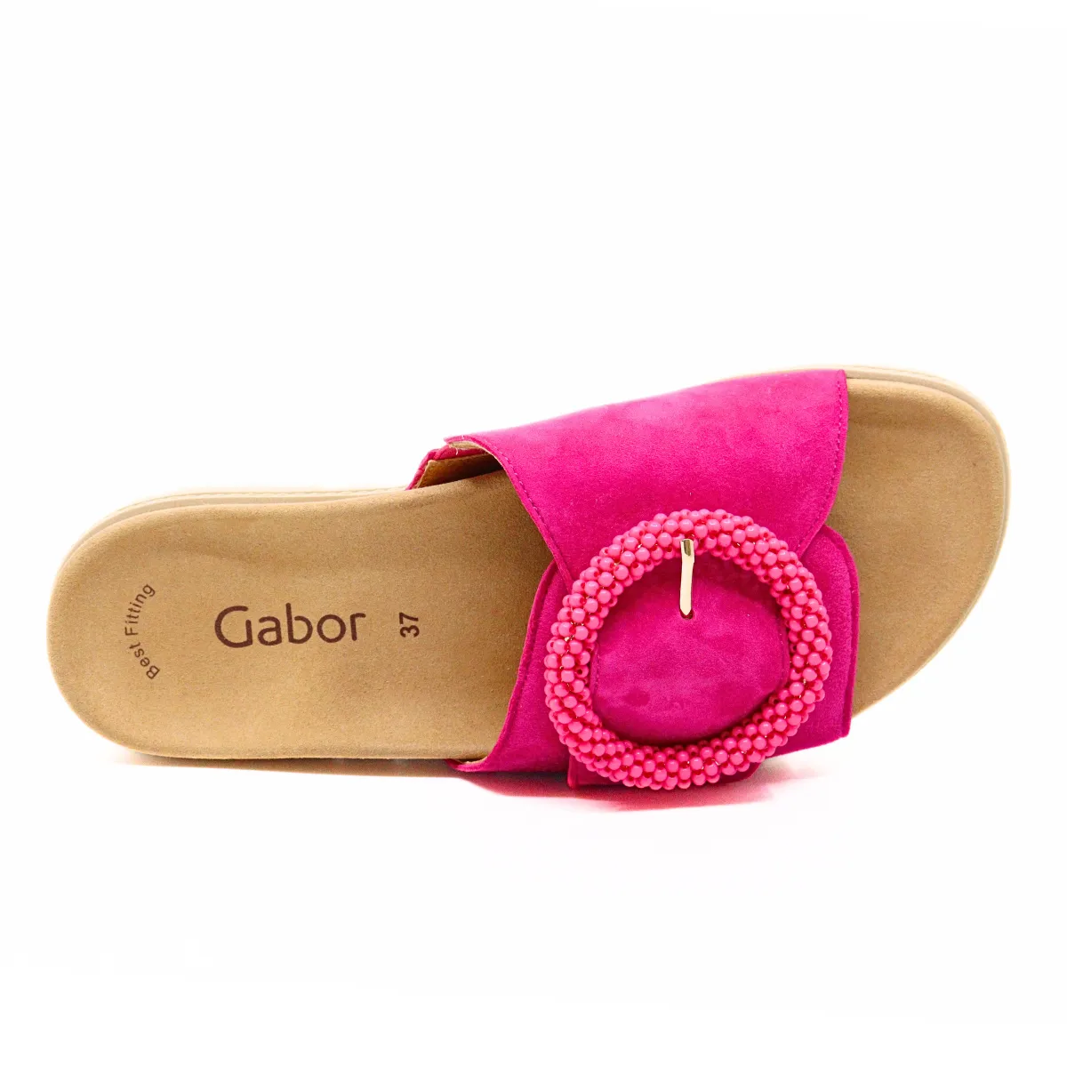 Beaded Buckle Sandal Fuchsia