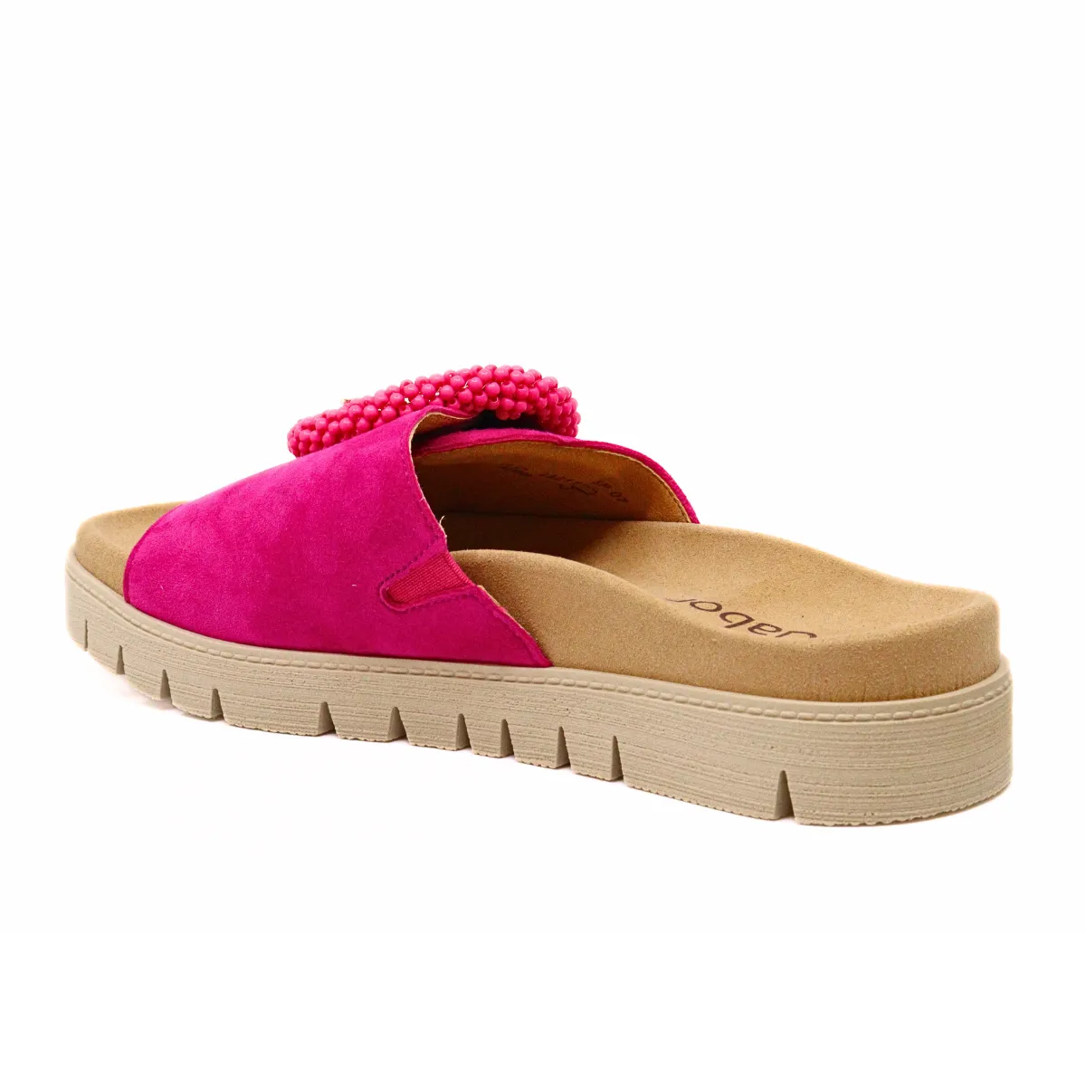 Beaded Buckle Sandal Fuchsia
