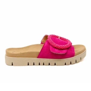 Beaded Buckle Sandal Fuchsia