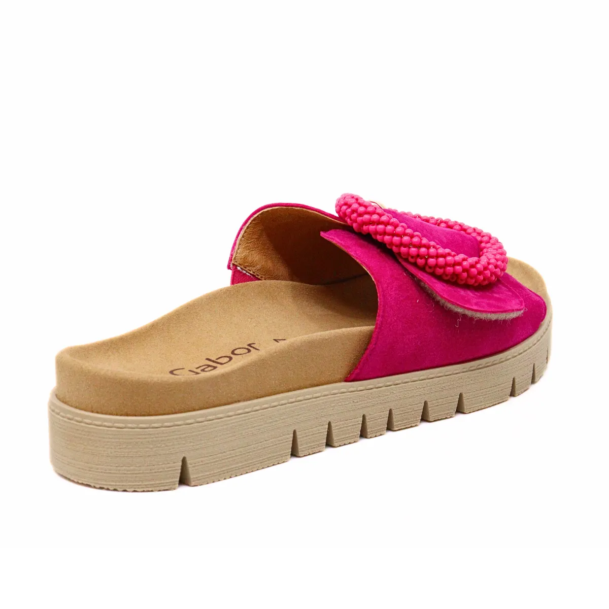 Beaded Buckle Sandal Fuchsia