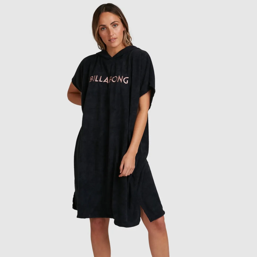 BILLABONG WOMENS HOODIE TOWEL BLACK