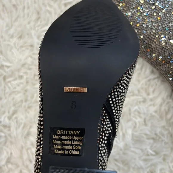 BILLINI BRITTANY BLACK SATIN-RHINESTONEnew no box