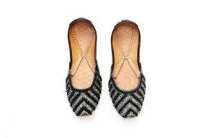 Black & Silver Jutti Khussa - Shoes - Women's
