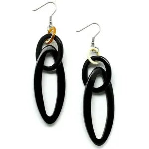 Black Horn Earrings - Ellipse