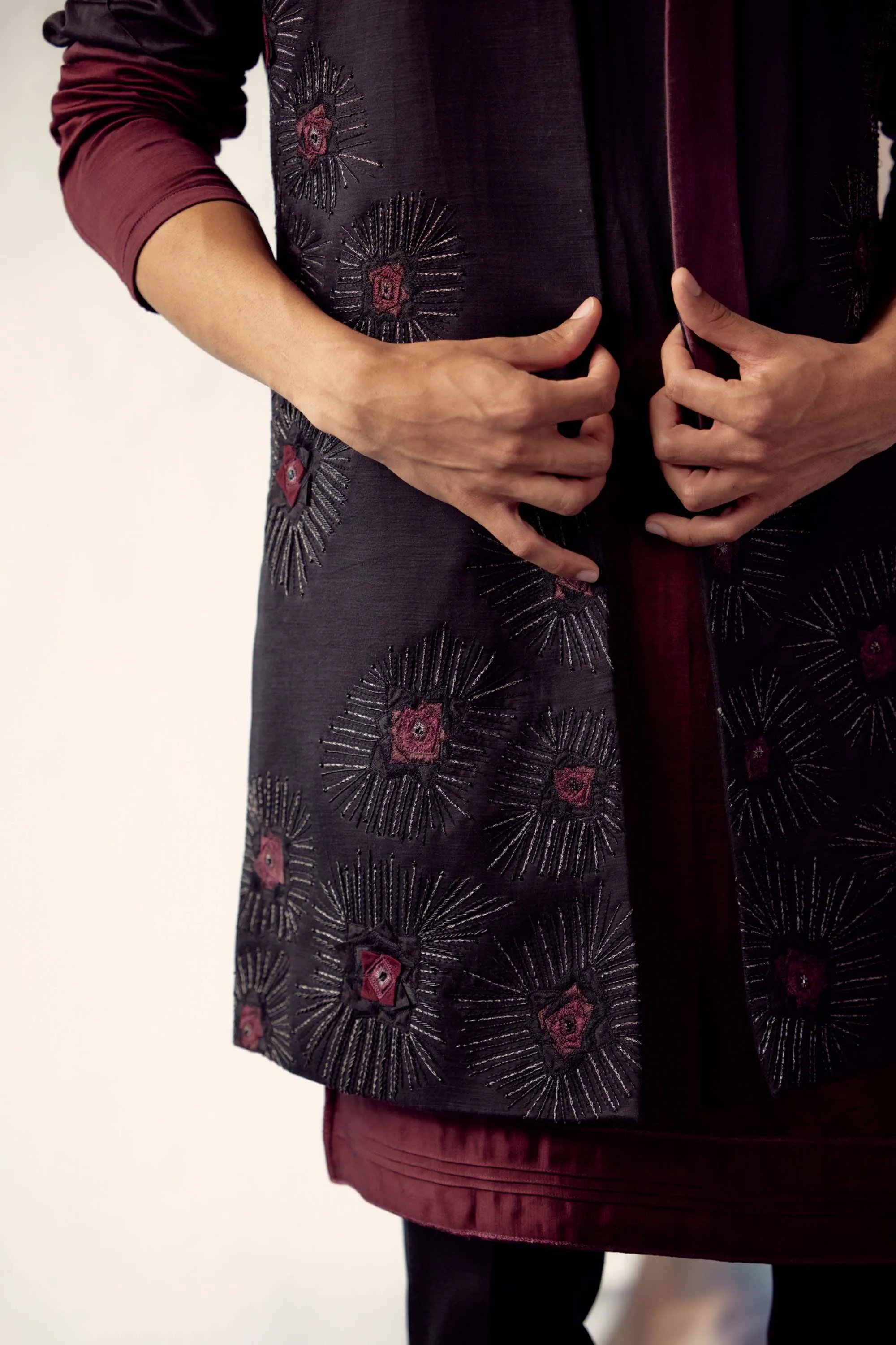 Black Shrug Kurta Set