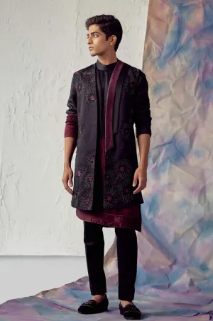 Black Shrug Kurta Set