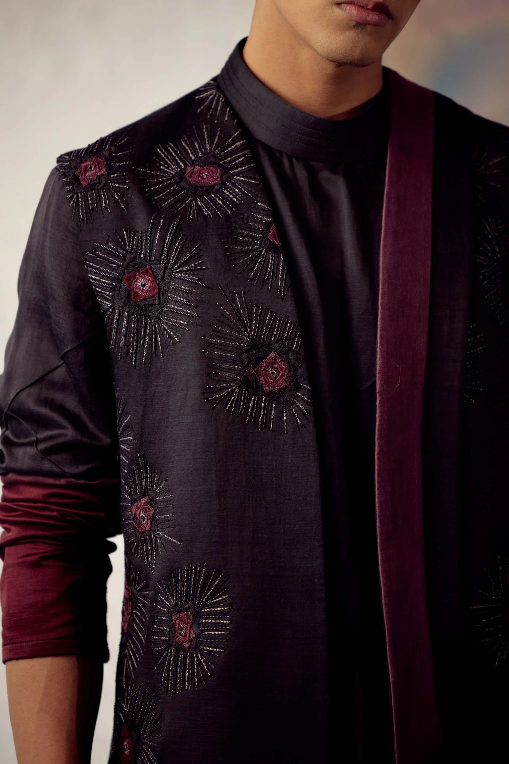 Black Shrug Kurta Set